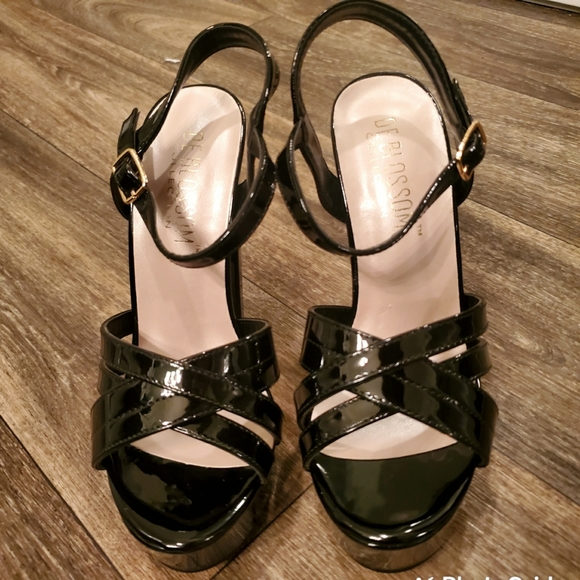 De Blossom Collection Shoes - Black Platform Heels